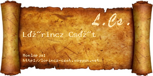 Lőrincz Csát névjegykártya